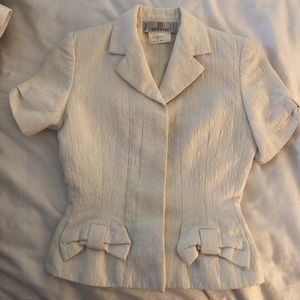 Vintage White cotton Givenchy skirt suit